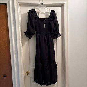 NWT Madewell Black Midi dress Size: Small